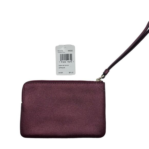 COACH Metallic Cherry Corner Zip Wristlet - Picture 3 of 4